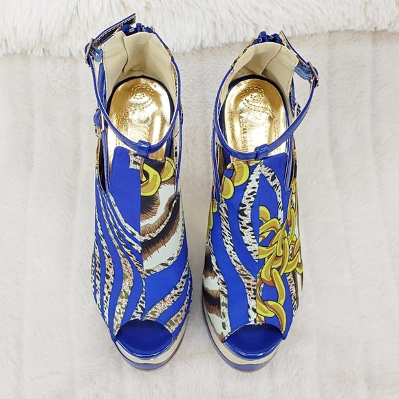 2 Pairs 6" Heel less wedge Shoes 1 Blue 1 Purple Size 6 Brand NEW - Picture 9 of 16